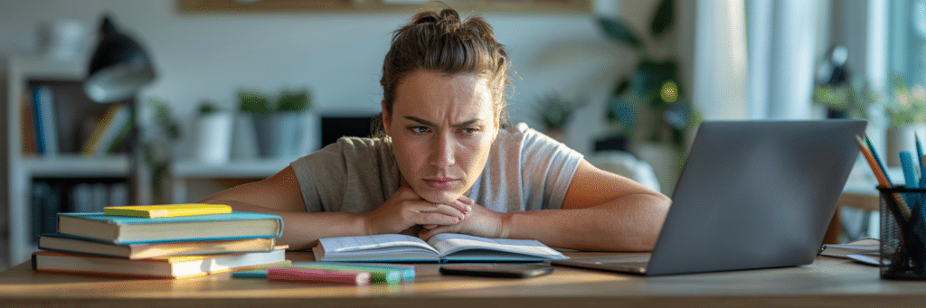 Étudiant préparant un oral du PASS à Besançon avec des notes et un ordinateur
